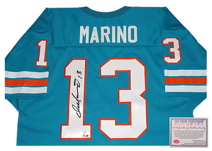 Dan Marino Autographed Miami Dolphins Authentic Style Teal Jersey