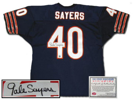 Gale Sayers Autographed Chicago Bears Authentic Style Navy Jersey