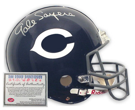 Gale Sayers Chicago Bears NFL Autographed Full Size Deluxe Replica Football Helmet