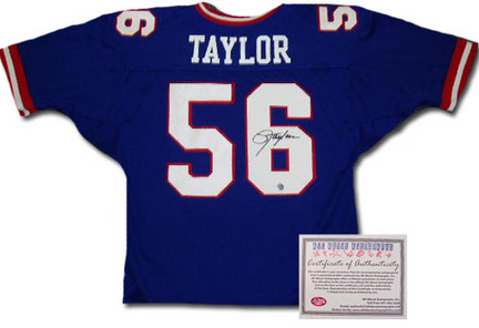 Lawrence Taylor New York Giants NFL Autographed Authentic Style Home Blue Football Jersey