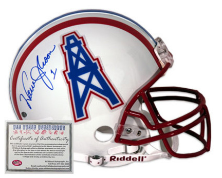 Warren Moon Houston Oilers NFL Autographed Full Size Deluxe Replica Football Helmet