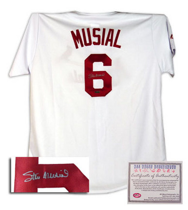 Stan Musial St. Louis Cardinals MLB Autographed Authentic Style Home White Baseball Jersey