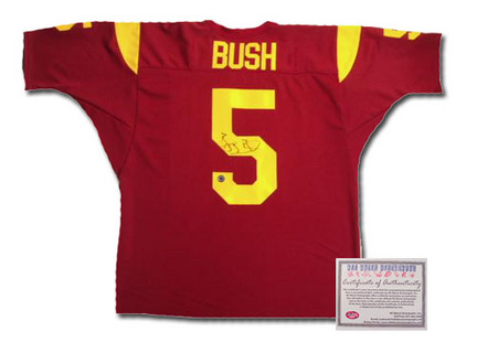 Reggie Bush USC Trojans NCAA Autographed Authentic Style Home Red Football Jersey