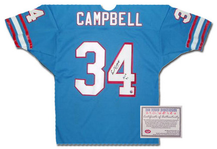 Earl Campbell Houston Oilers NFL Autographed Authentic Style Home Blue Football Jersey
