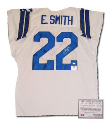 Emmitt Smith Dallas Cowboys NFL Autographed Authentic Style Home White Football Jersey