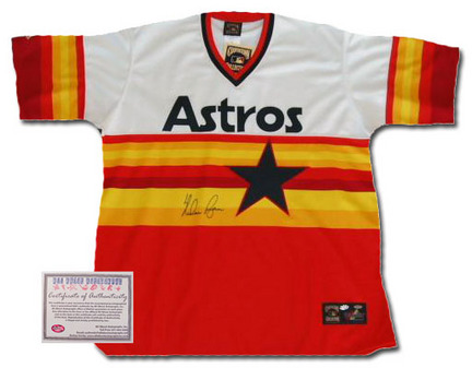 Nolan Ryan Houston Astros MLB Autographed Authentic Rainbow Baseball Jersey 