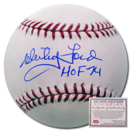 Whitey Ford New York Yankees Autographed Rawlings MLB Baseball with "HOF 74" Inscription
