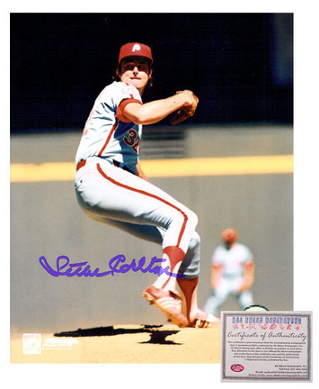 Steve Carlton Philadelphia Phillies MLB Autographed "Pitching" 8" x 10" Photograph (Unframed)