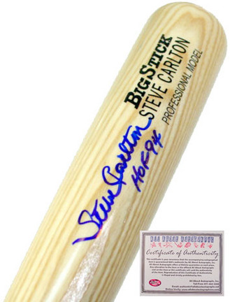 Steve Carlton Philadelphia Phillies MLB Autographed Name Model Baseball Bat with "HOF 94" Inscription