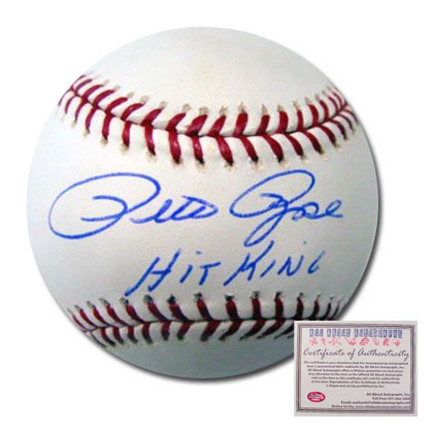 Pete Rose Cincinnati Reds Autographed Rawlings MLB Baseball with "Hit King" Inscription