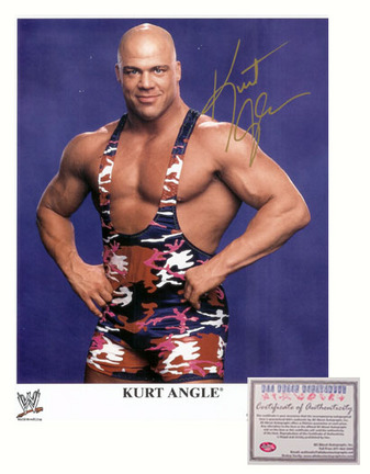 Kurt Angle Autographed "Posing" 8" x 10" Photograph (Unframed)