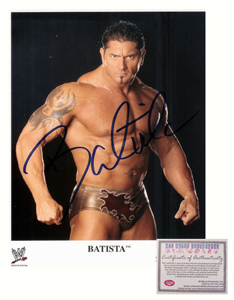 Dave Batista Autographed "Posing" 8" x 10" Photograph (Unframed)