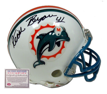 Keith Byars Autographed Miami Dolphins NFL Mini Replica Football Helmet