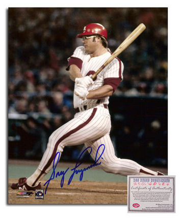 Greg Luzinski Autographed "Home Jersey Swinging" 16" x 20" Photograph (Unframed)