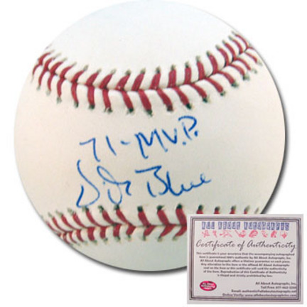 Vida Blue Autographed Rawlings MLB Baseball with "71 MVP" Inscription