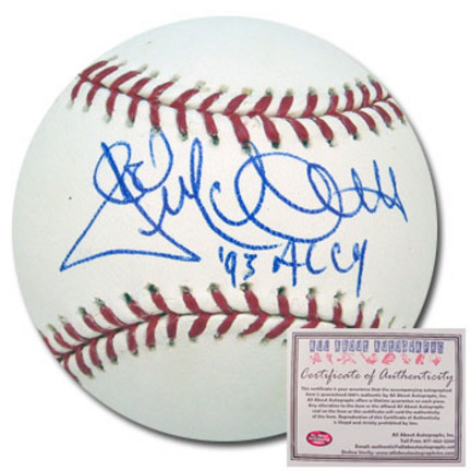 Jack McDowell Autographed Rawlings MLB Baseball with "93 AL CY" Inscription 