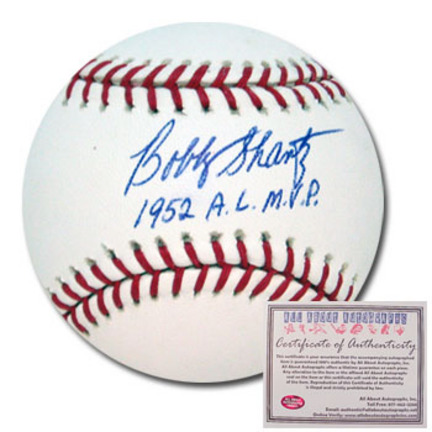 Bobby Shantz Autographed Rawlings MLB Baseball with "1952 A.L. M.V.P." Inscription