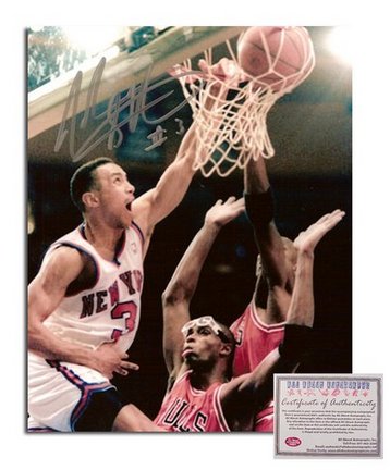 John Starks New York Knicks Autographed 8" x 10" Dunking vs. Chicago Bulls Photograph with "#3" Insc