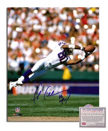 Chris Calloway New York Giants Autographed 8" x 10" Diving Catch Photograph with "80 NYG" Inscriptio
