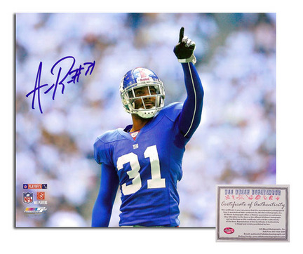 Aaron Ross New York Giants Autographed 8" x 10" Pointing Photograph with "#31" Inscription (Unframed