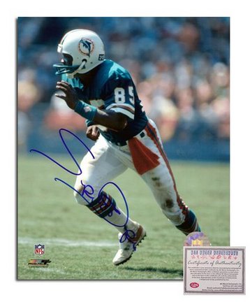 Mark Duper Miami Dolphins Autographed 8" x 10" Teal Jersey Photograph with "85" Inscription (Unframe