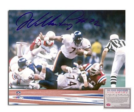 William Perry Chicago Bears Autographed 8" x 10" Super Bowl XX Touch Down Photograph with "72" Inscr