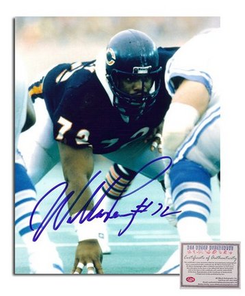 William Perry Autographed 8" x 10" vs. Detroit Lions Photograph with "#72" Inscription (Unframed)