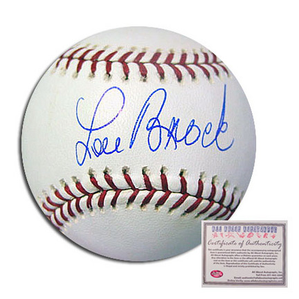 Lou Brock St. Louis Cardinals Autographed Rawlings MLB Baseball