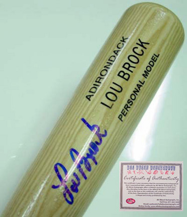 Lou Brock St. Louis Cardinals Autographed Rawlings Adirondack Game Model Bat