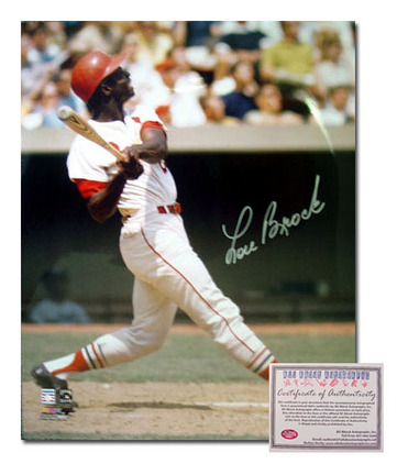 Lou Brock St. Louis Cardinals Autographed 16" x 20" Batting Photograph (Unframed)