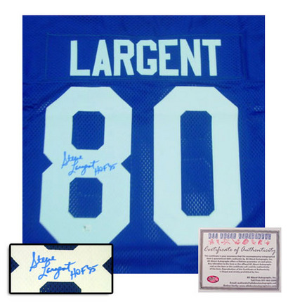 Steve Largent Autographed Authentic Style NFL Football Jersey with "HOF 95" Inscription (Blue)
