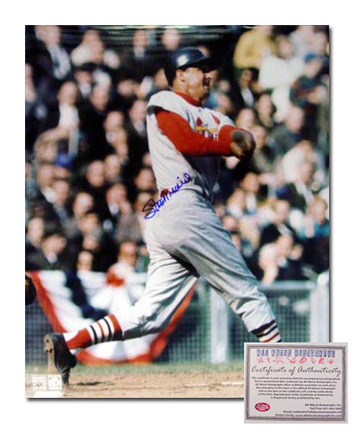 Stan Musial St. Louis Cardinals Autographed 16" x 20" Batting Photograph (Unframed)