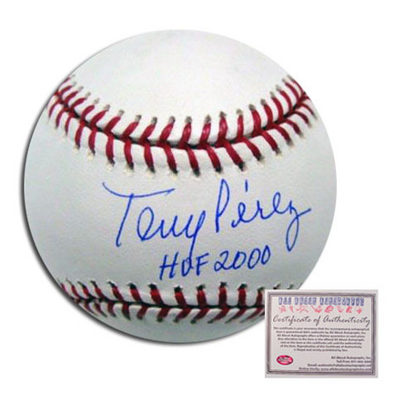 Tony Perez Cincinnati Reds Autographed Rawlings MLB Baseball with "HOF 2000" Inscription