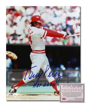 Tony Perez Cincinnati Reds Autographed 8" x 10" Photograph with "HOF 2000" Inscription (Unframed)