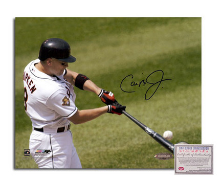 Cal Ripken Jr. Baltimore Orioles Autographed 16" x 20" Batting Photograph (Unframed)