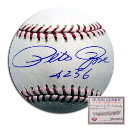 Pete Rose Cincinnati Reds Autographed Rawlings MLB Baseball with "4256" Inscription