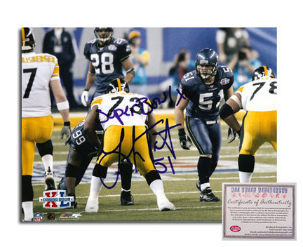 Lofa Tatupu Seattle Seahawks Autographed 8" x 10" Photograph with "Super Bowl XL" and "51"