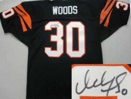 Ickey Woods Cincinnati Bengals NFL Autographed Authentic Black Jersey