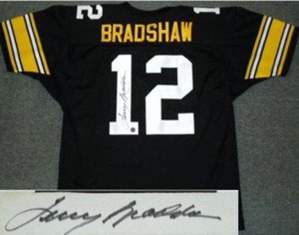 Terry Bradshaw Pittsburgh Steelers NFL Autographed Authentic Black Jersey