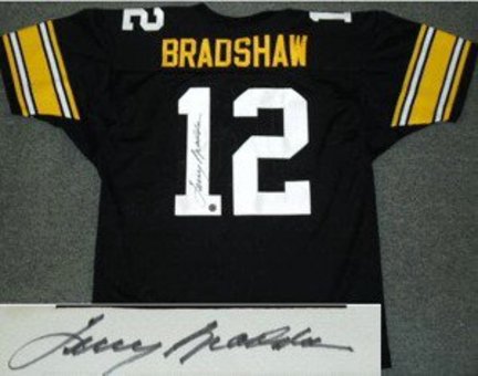 Terry Bradshaw Pittsburgh Steelers NFL Autographed Authentic Black Jersey
