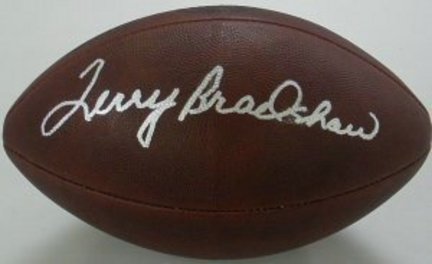 Terry Bradshaw Pittsburgh Steelers NFL Autographed Old Style Duke Football