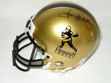 Tony Dorsett Pittsburgh Panthers NCAA Autographed Mini Heisman Logo Gold Helmet