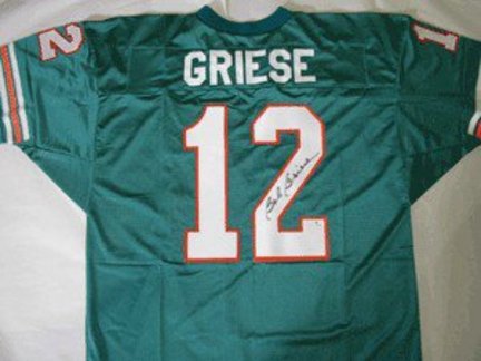 Bob Griese Miami Dolphins NFL Autographed Authentic Teal Jersey