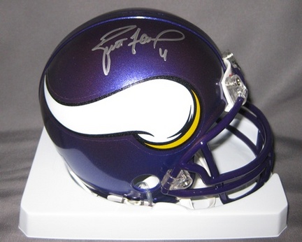 Brett Favre Minnesota Vikings NFL Autographed Mini Football Helmet