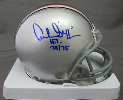 Archie Griffin Ohio State Buckeyes NCAA Autographed Mini Football Helmet with '74/'75 Heisman Trophy Inscription
