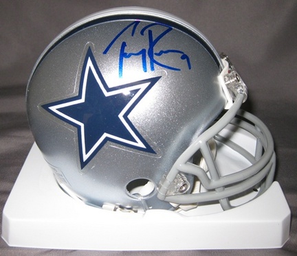 Tony Romo Dallas Cowboys NFL Autographed Mini Football Helmet