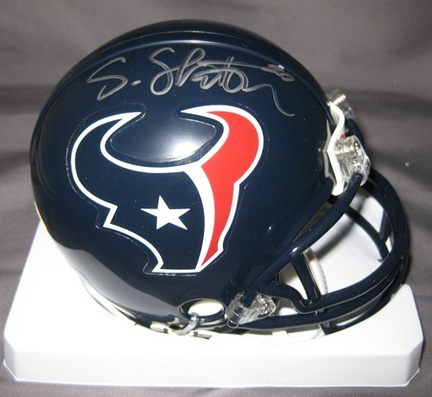 Steve Slaton Houston Texans NFL Autographed Mini Football Helmet