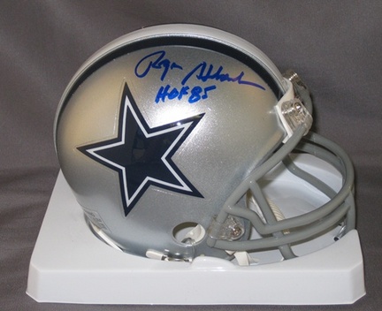 Roger Staubach Dallas Cowboys NFL Autographed Mini Football Helmet with HOF '85 Inscription