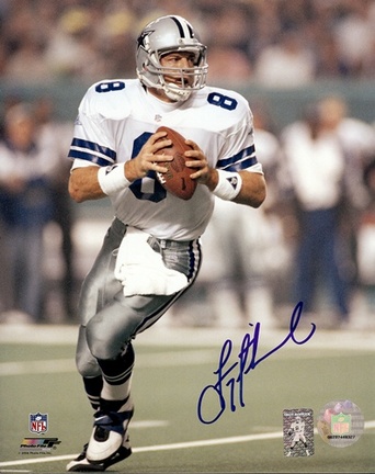Troy Aikman Dallas Cowboys NFL "Super Bowl XXVIII Roll Out" Autographed 8" x 10" Photograph