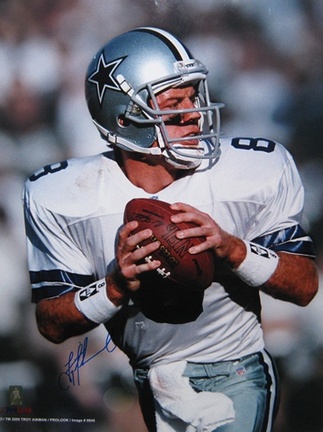 Troy Aikman Dallas Cowboys NFL Autographed "Drop Back" 16" x 20" Photograph